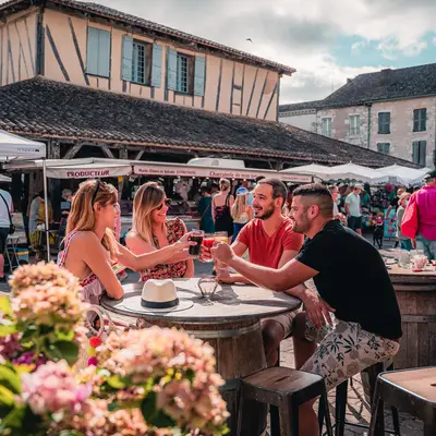 Prendre un verre en terrasse place de la halle