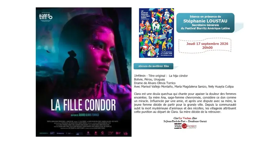 Ciné rencontre "La fille condor" avec la secrétaire générale du Festival Biarritz Amérique Latine