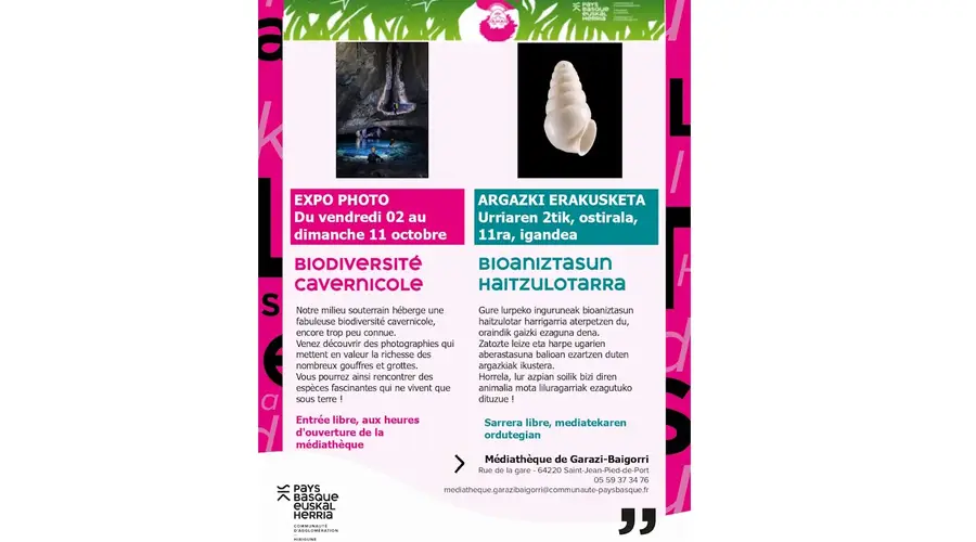 Semaine Klima : Exposition "Biodiversité Cavernicole"