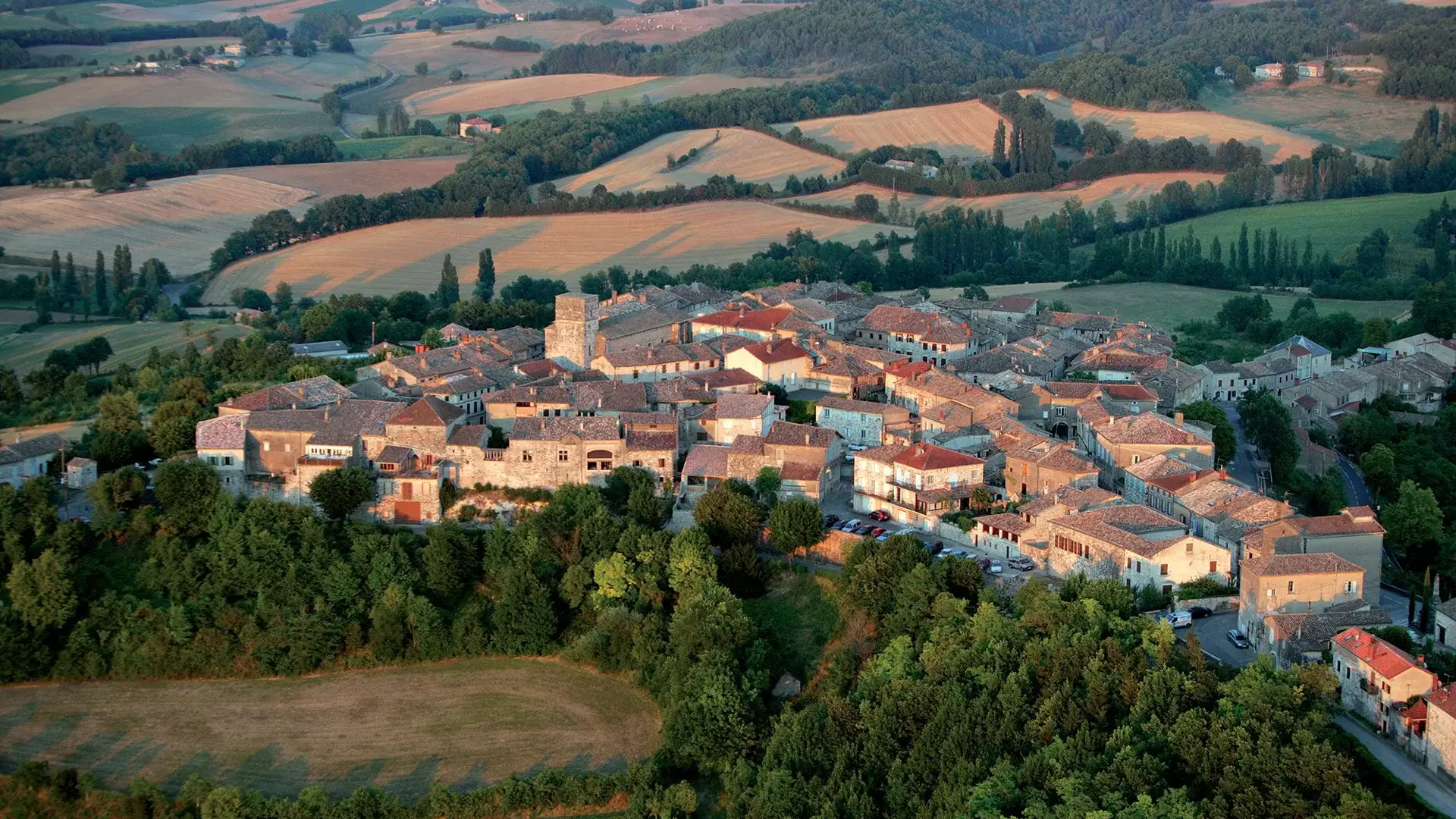 Castelnau-de-Montmiral vue aérienne