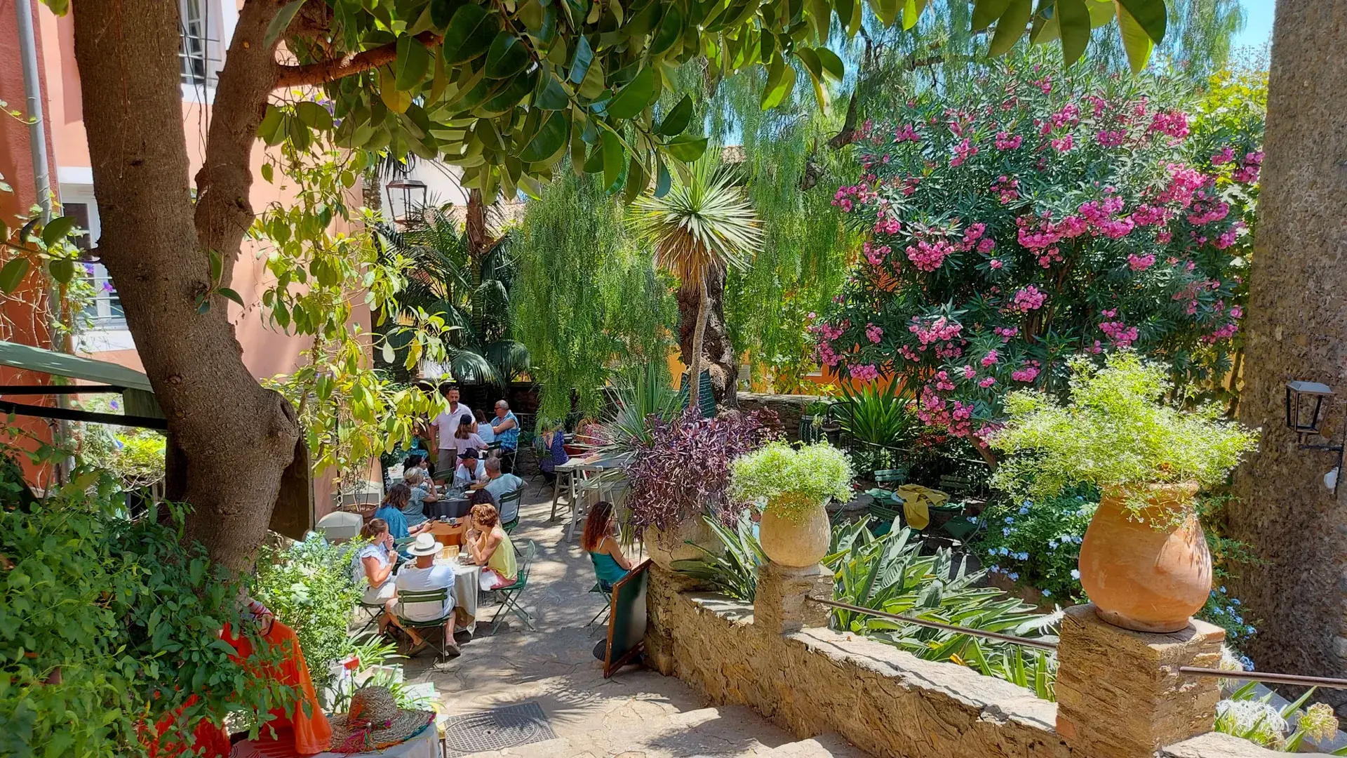 Bormes-les-Mimosas, terrasse fleurie